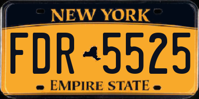 NY license plate FDR5525