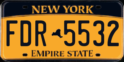 NY license plate FDR5532