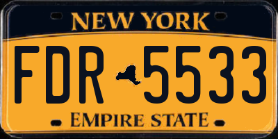 NY license plate FDR5533