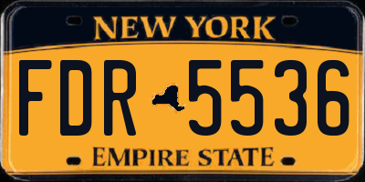 NY license plate FDR5536