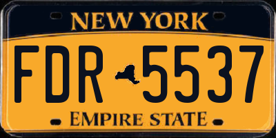 NY license plate FDR5537