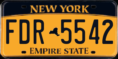 NY license plate FDR5542
