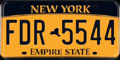 NY license plate FDR5544