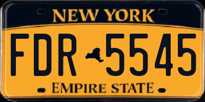 NY license plate FDR5545