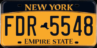 NY license plate FDR5548
