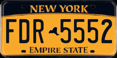 NY license plate FDR5552