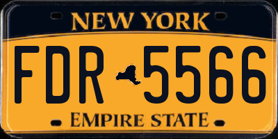 NY license plate FDR5566