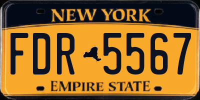 NY license plate FDR5567