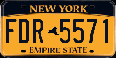 NY license plate FDR5571