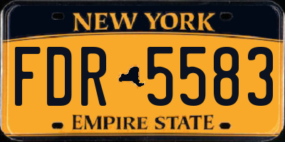 NY license plate FDR5583