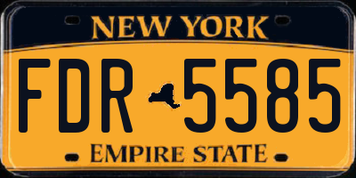 NY license plate FDR5585