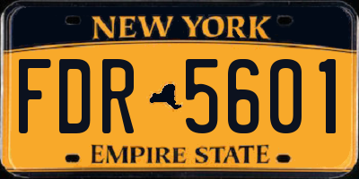 NY license plate FDR5601