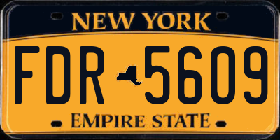 NY license plate FDR5609