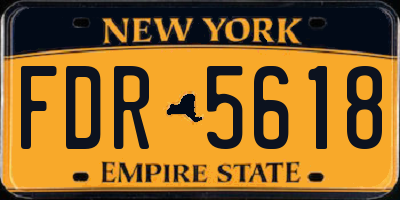 NY license plate FDR5618