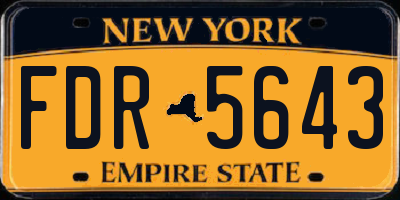 NY license plate FDR5643