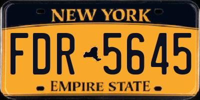 NY license plate FDR5645