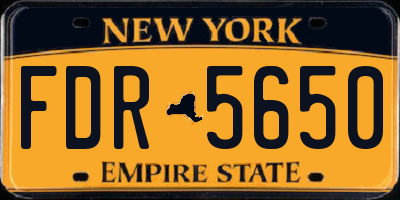 NY license plate FDR5650