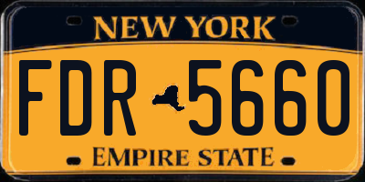 NY license plate FDR5660