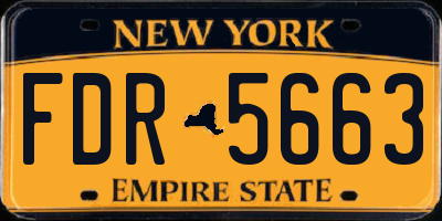 NY license plate FDR5663