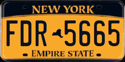 NY license plate FDR5665