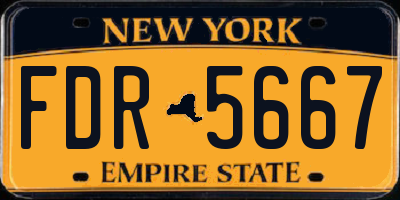 NY license plate FDR5667