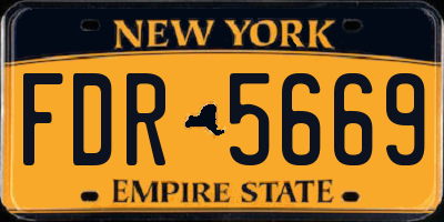 NY license plate FDR5669