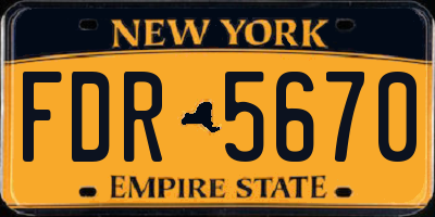NY license plate FDR5670