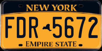 NY license plate FDR5672