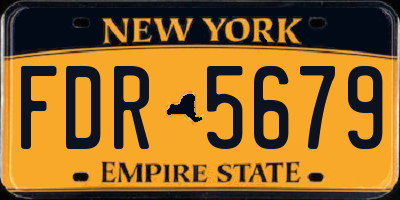 NY license plate FDR5679