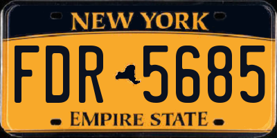 NY license plate FDR5685