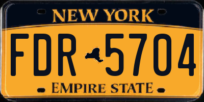 NY license plate FDR5704