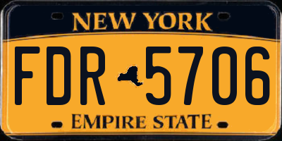 NY license plate FDR5706
