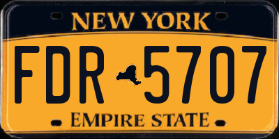 NY license plate FDR5707