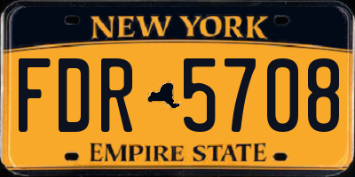 NY license plate FDR5708