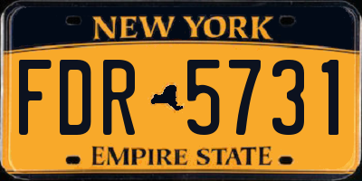 NY license plate FDR5731
