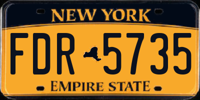 NY license plate FDR5735