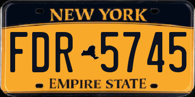 NY license plate FDR5745
