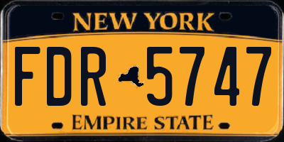 NY license plate FDR5747