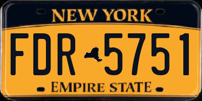 NY license plate FDR5751
