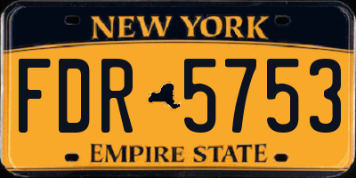 NY license plate FDR5753