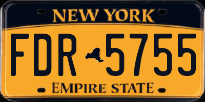 NY license plate FDR5755