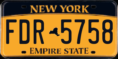 NY license plate FDR5758