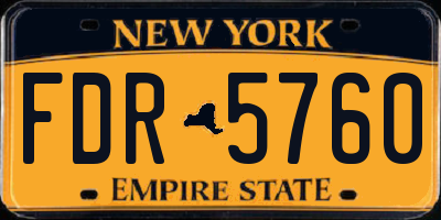 NY license plate FDR5760