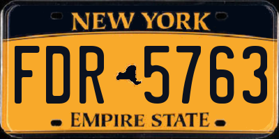 NY license plate FDR5763