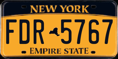 NY license plate FDR5767