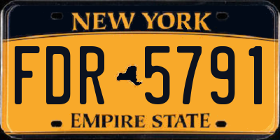 NY license plate FDR5791