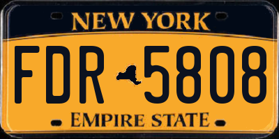 NY license plate FDR5808