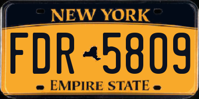 NY license plate FDR5809