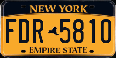 NY license plate FDR5810