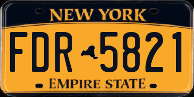 NY license plate FDR5821